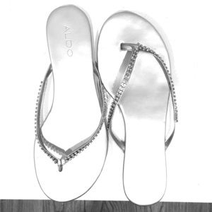 Also rhinestone flip flops